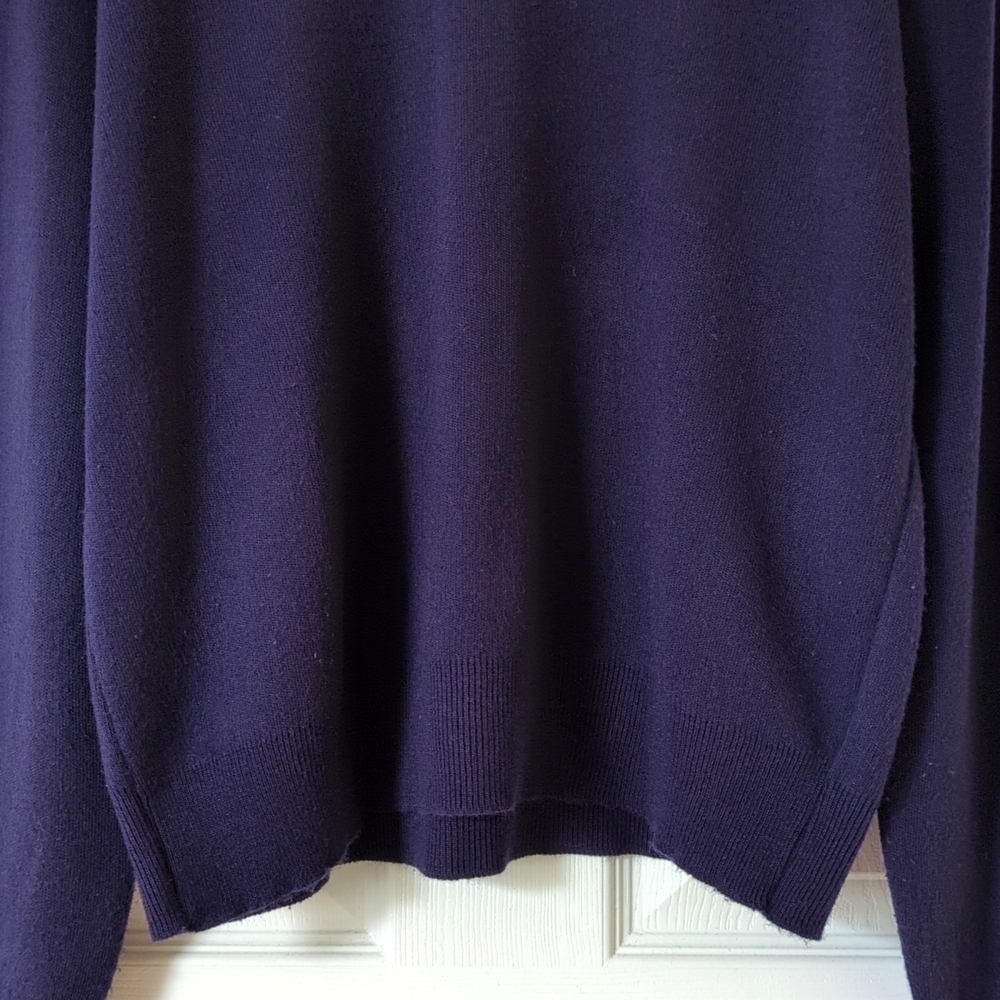 Jantzen 90's Vintage Classic & Cozy Long Sleeve V-neck Knit Sweater Navy XL - Picture 6 of 10